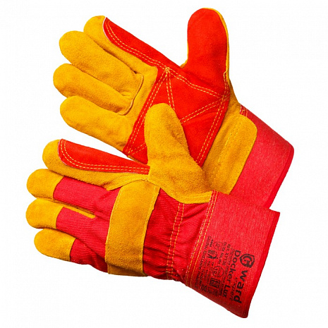 Gward Docker Lux Улучшенные спилковые комбинированные перчатки с усилением